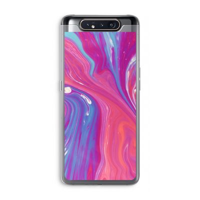 Paarse stroom: Samsung Galaxy A80 Transparant Hoesje