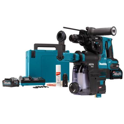 Makita HR002GM204 Accu combihamer SDS-Plus 2,9J + snelwisselboorkop + stofafzuiging AWS XGT 40V Max 4.0Ah in Mbox