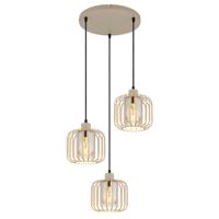 Globo 3-lichts hanglampAlfred rond zand bruin - 15758-3H