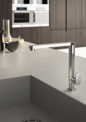 Hotbath Fellow keukenkraan recht met draaibare uitloop geborsteld nikkel FKM1 Hotbath Fellow keukenkraan recht met draaibare uitloop geborsteld nikkel FKM1