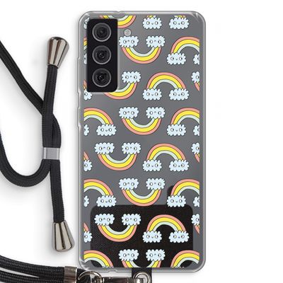 Regenboog: Samsung Galaxy S21 FE Transparant Hoesje met koord