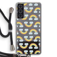 Regenboog: Samsung Galaxy S21 FE Transparant Hoesje met koord