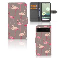 Google Pixel 6A | Telefoonhoesje | Met pasjeshouder | Flamingo