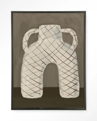 Urban Cotton Wandkleed 'Vivid Vase 05' 80 x 110cm in Floating Frame - black