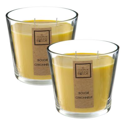 Atmosphera geurkaars Nina - 4x - citronella - 500 g - citroengras - 40 uur - zomer