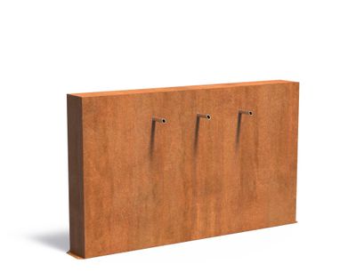 Vijvermuur cortenstaal vrijstaand 200x25x120cm.