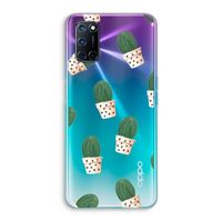Cactusprint roze: Oppo A72 Transparant Hoesje