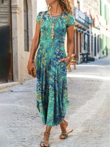 Paisley Short Sleeve Casual Dress