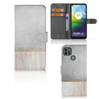 Motorola Moto G9 Power Book Style Case Wood Concrete