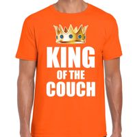Koningsdag t-shirt king of the couch oranje voor heren