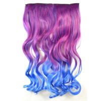 Eendelige naadloze Hair Extension stuk kleur verloop grote golf lang Curling Clip Type haarstukje