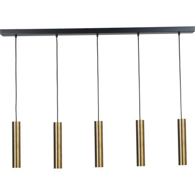 Masterlight Eetkamer hanglampRun 5 antiek koperen pendels - 2381-05-10-130-5