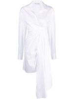 Off-White robe-chemise drapée à design asymétrique - Blanc - thumbnail