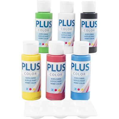 Plus Color acrylverf, primair kleuren, 6x60 ml/ 1 doos