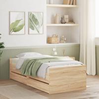 Bedframe met lades sonoma eikenkleurig 90x200 cm
