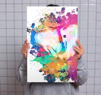 Geometrische canvas schilderij Levendig gekleurde olifant