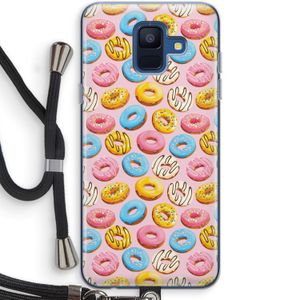 Pink donuts: Samsung Galaxy A6 (2018) Transparant Hoesje met koord