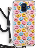 Pink donuts: Samsung Galaxy A6 (2018) Transparant Hoesje met koord