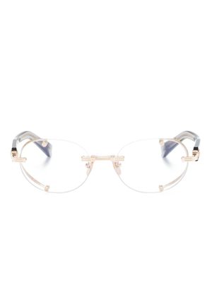 Balmain Eyewear lunettes de vue à monture ronde - Or