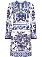 Dolce & Gabbana robe courte à imprimé Majolica - Bleu