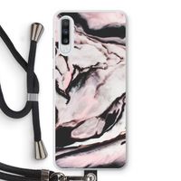 Roze stroom: Samsung Galaxy A70 Transparant Hoesje met koord