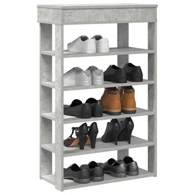 VidaXL Schoenenrek 60x30x98 cm bewerkt hout betongrijs