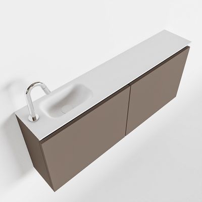 Toiletmeubel Mondiaz Ture | 120 cm | Meubelkleur Smoke | Eden wastafel Talc Links | 1 kraangat