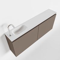Toiletmeubel Mondiaz Ture | 120 cm | Meubelkleur Smoke | Eden wastafel Talc Links | 1 kraangat