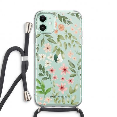 Botanical sweet flower heaven: iPhone 11 Transparant Hoesje met koord