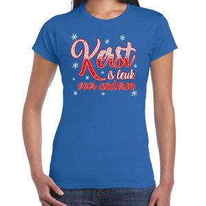 Fout kerstshirt blauw kerst is leuk voor anderen voor dames