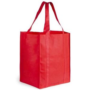 Boodschappen tas/shopper BIGGY - rood - 38 x 33 x 25 cm - Stevige boodschappentassen/shopper bag