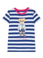 Ralph Lauren Kids t-shirt rayé à imprimé Teddy Bear - Bleu - thumbnail