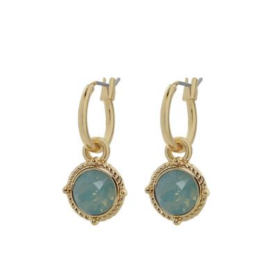 Biba Hang Oorbellen Goud met Swarovski Steentje Pacific Opal