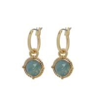 Biba Hang Oorbellen Goud met Swarovski Steentje Pacific Opal