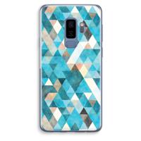 Gekleurde driehoekjes blauw: Samsung Galaxy S9 Plus Transparant Hoesje