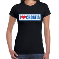 I love Croatia / Kroatie landen t-shirt zwart dames - thumbnail