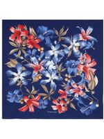 Ferragamo foulard en soie à fleurs - Bleu