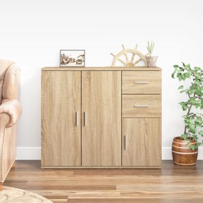 Dressoir 91x29,5x75 cm bewerkt hout sonoma eikenkleurig