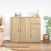 Dressoir 91x29,5x75 cm bewerkt hout sonoma eikenkleurig