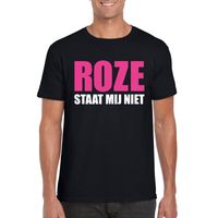 Roze staat mij niet t-shirt zwart heren