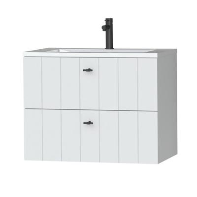 Tiger Maryport Meubelset 80 cm met 2 lades Mat wit incl Quadro wastafel Hoogglans wit - 1496018911