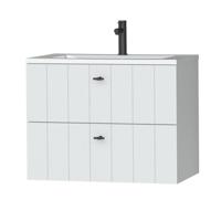 Tiger Maryport Meubelset 80 cm met 2 lades Mat wit incl Quadro wastafel Hoogglans wit - 1496018911