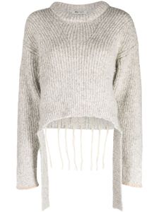 Ports 1961 pull en maille nervurée à logo brodé - Gris