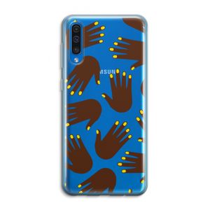 Hands dark: Samsung Galaxy A50 Transparant Hoesje