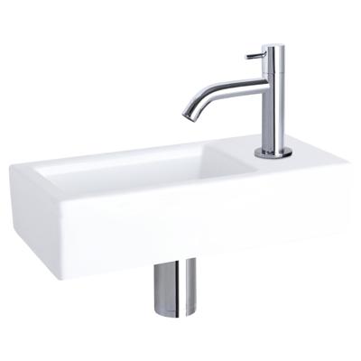 Differnz Ravo fonteinset keramiek - kraan gebogen - 38.5 x 18.5 x 9 cm - chroom