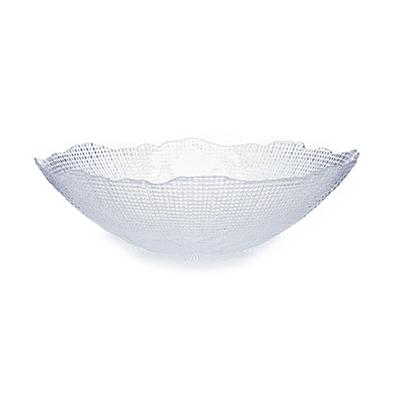 Grote fruitschaal Infinity - van bewerkt glas - rond - 31 cm - schaal - fruitschalen