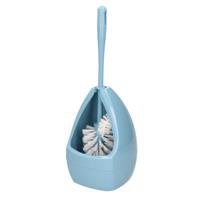 Wc-borstel/toiletborstel met randreiniger inclusief houder lichtblauw 39.5 cm van kunststof