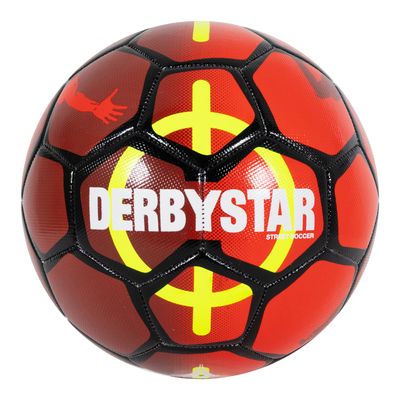 Derbystar Straatvoetbal Maat 5 Rood Zwart Geel