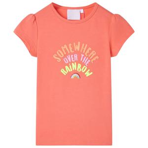 Kindershirt 92 koraalkleurig