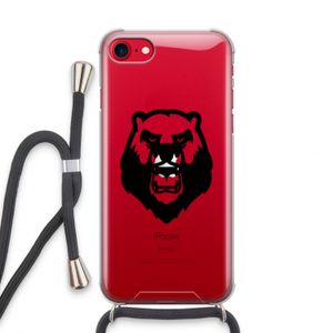 Angry Bear (black): iPhone SE 2020 Transparant Hoesje met koord